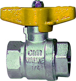 1/4" Gas pilot valve with yellow T handle