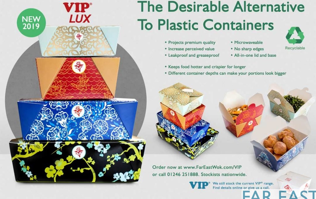 VIP LUX takeaway food container card box flyer